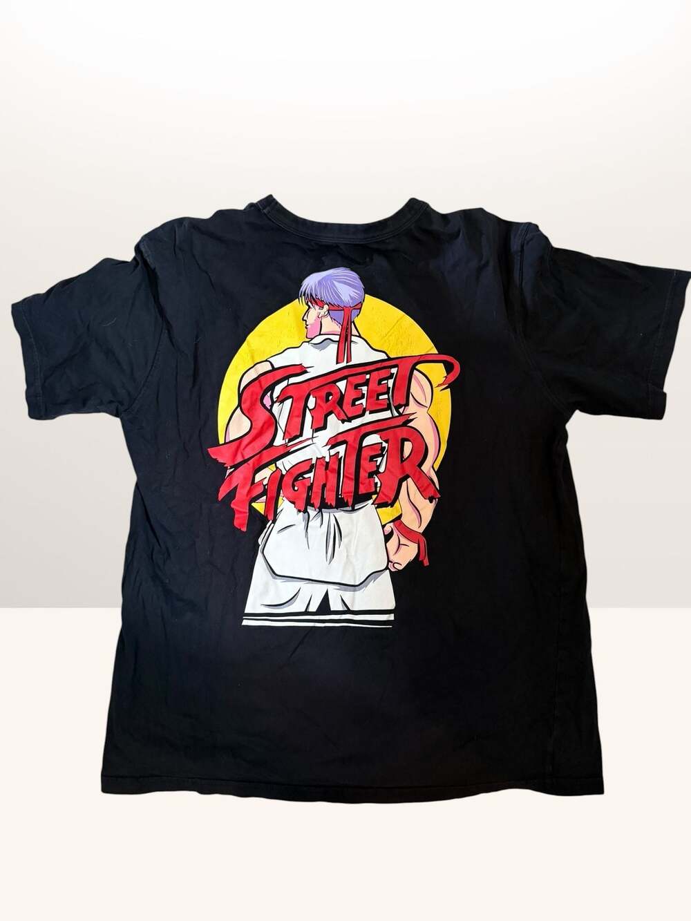 Bonkers Street Fighter Champion Edition Oversized T-Shirt Black Size XL